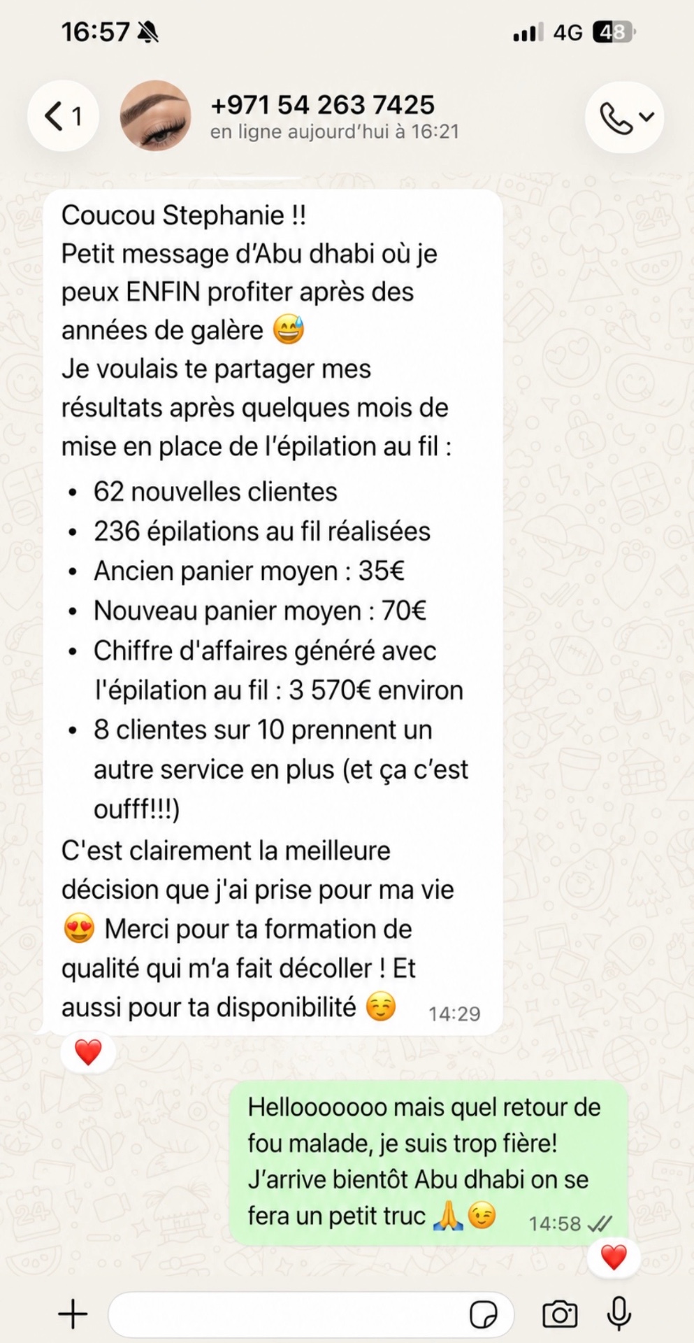 Témoignage de Stéphanie depuis Abu Dhabi : 62 nouvelles clientes, panier moyen doublé et 3 570€ générés grâce au fil